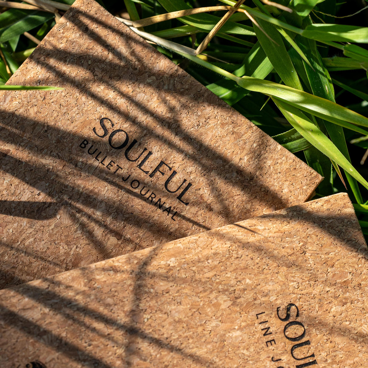 A5 cork bullet journal with laser-engraved design, handmade in Bali