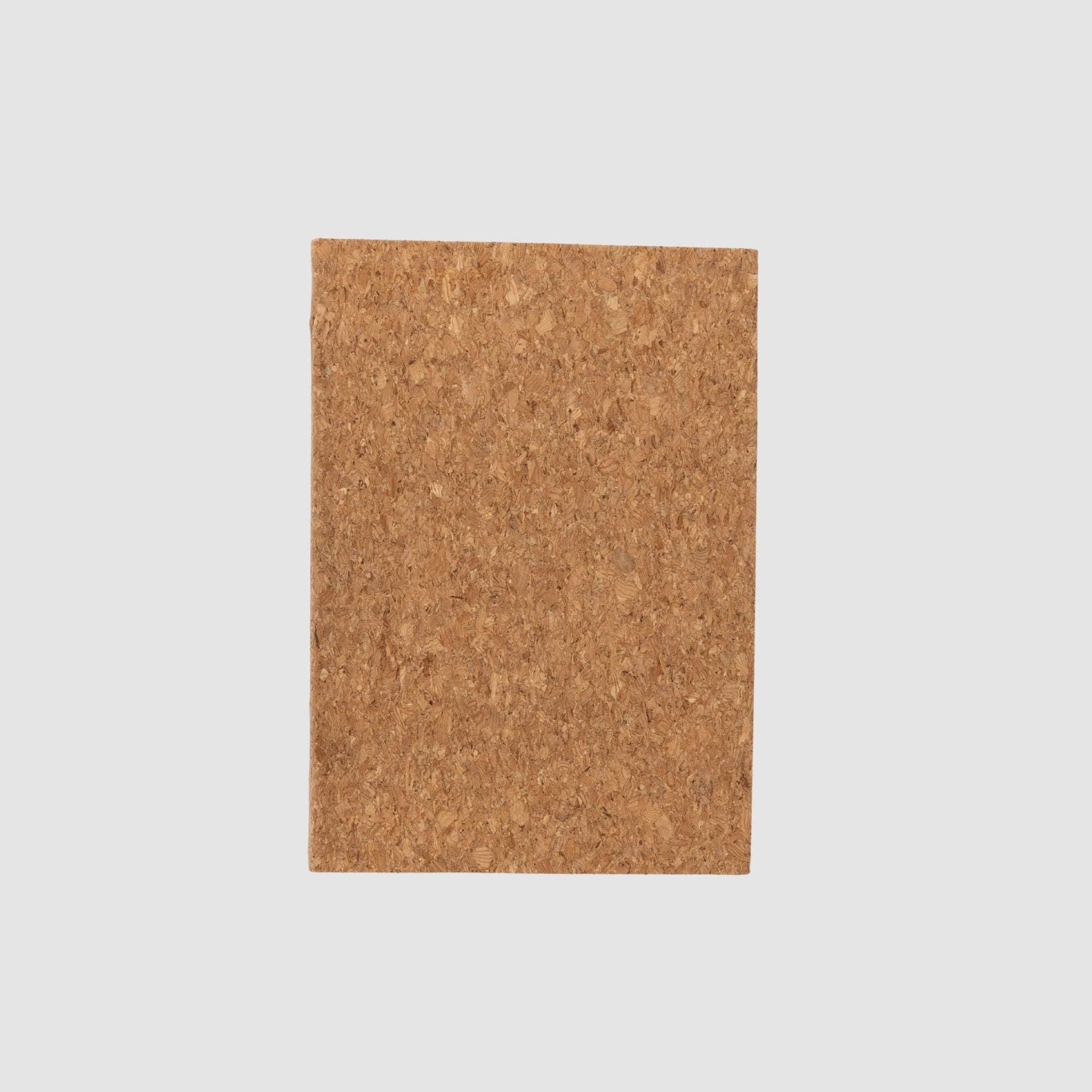 Softcover, blank, cork-based notebook, on a white background